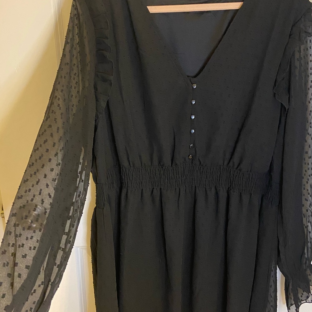 Black dress ruffle dress NWOT